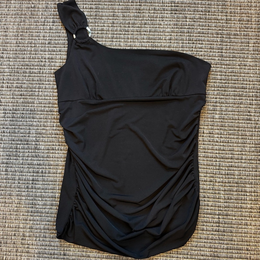 MKM Designs Black One-Shoulder Blouse